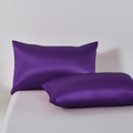 3 Piece Satin Quilt Cover Set with Pillowcases - Purple Double