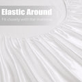 3 Piece Satin Fitted Sheet Set with Pillowcases - White Double