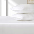 3 Piece Satin Fitted Sheet Set with Pillowcases - White Double