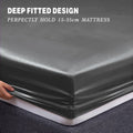 Art Silk Satin 4 Piece Sheet Set with Fitted & Flat Sheet - Grey Double