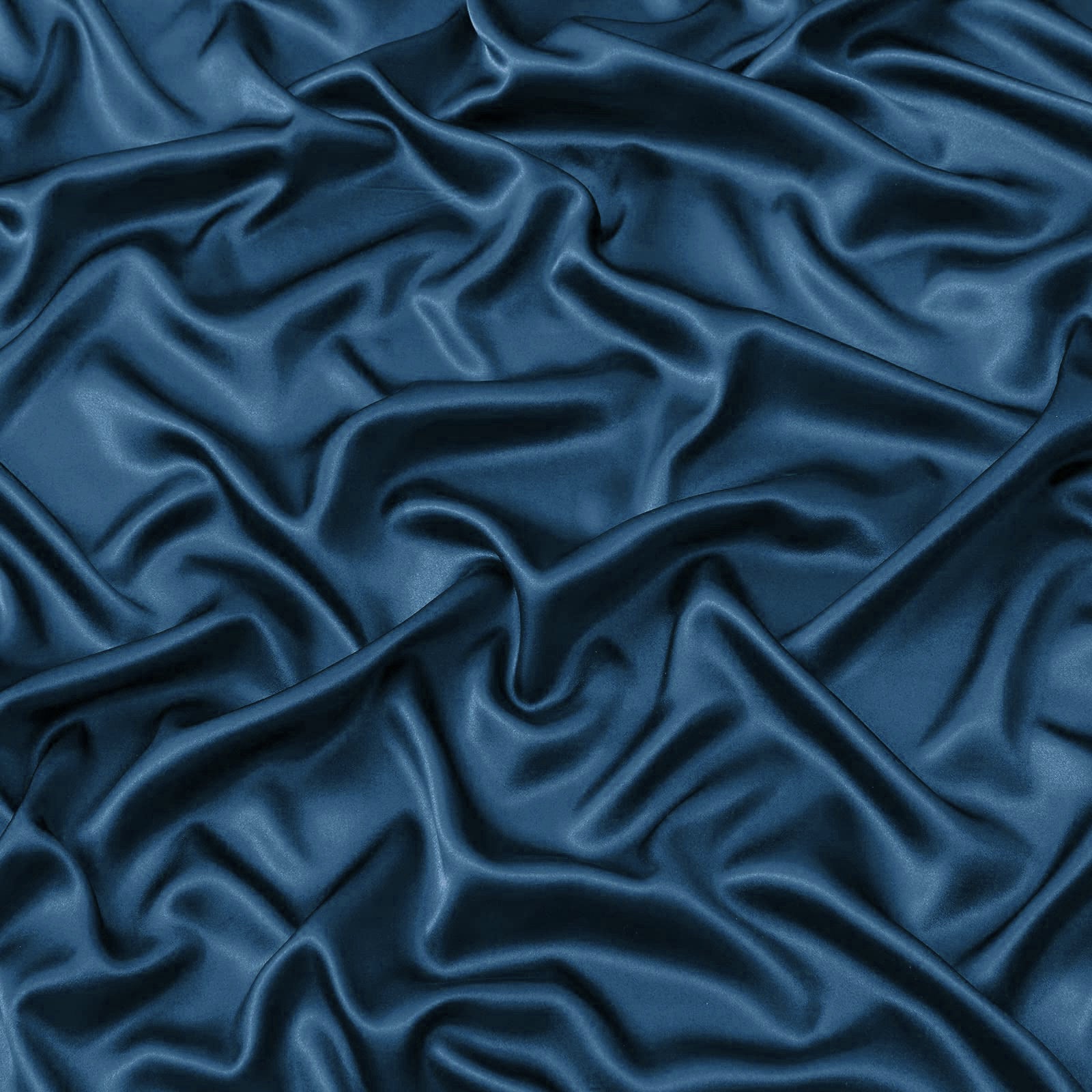 3 Piece Satin Fitted Sheet Set with Pillowcases - Navy King