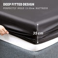 Art Silk Satin 3 Piece Sheet Set with Fitted & Flat Sheet - Black King Single