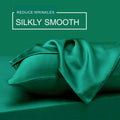 Art Silk Satin 3 Piece Sheet Set with Fitted & Flat Sheet - Green King Single
