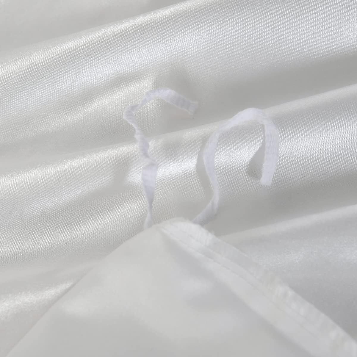 3 Piece Satin Quilt Cover Set with Pillowcases - White Queen