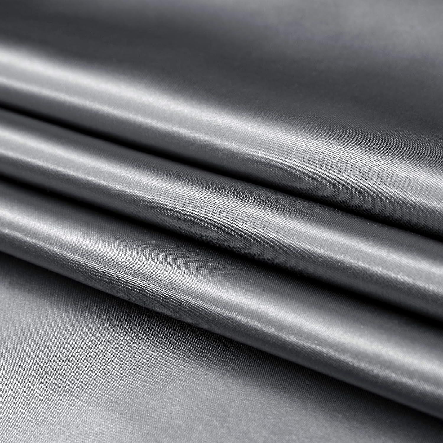 3 Piece Satin Quilt Cover Set with Pillowcases - Grey Queen