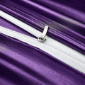 3 Piece Satin Quilt Cover Set with Pillowcases - Purple Queen
