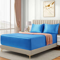 3 Piece Satin Fitted Sheet Set with Pillowcases - Ocean Queen
