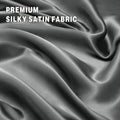 Art Silk Satin 4 Piece Sheet Set with Fitted & Flat Sheet - Grey Queen
