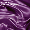 Art Silk Satin 4 Piece Sheet Set with Fitted & Flat Sheet - Purple Queen