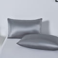 3 Piece Satin Quilt Cover Set with Pillowcases - Grey Super King