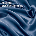 Art Silk Satin 4 Piece Sheet Set with Fitted & Flat Sheet - Navy Super King