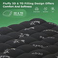 Premium 800GSM Bamboo Viscose Mattress Topper Double Black 45cm Deep Skirt