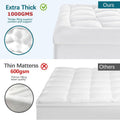 Premium 1000GSM Bamboo Viscose Mattress Topper King Black 45cm Deep Skirt