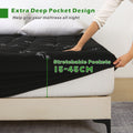 Premium 800GSM Bamboo Viscose Mattress Topper Single Black 45cm Deep Skirt