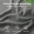 3 Piece Bamboo Blend Cooling Fitted Sheet Set with Pillowcases - Grey Double