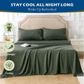 2000TC Bamboo Blend Cooling Sheet Set - 4 Piece, Olive Green, Double