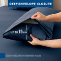 2000TC Bamboo Blend Cooling Sheet Set - 4 Piece, Navy, Double