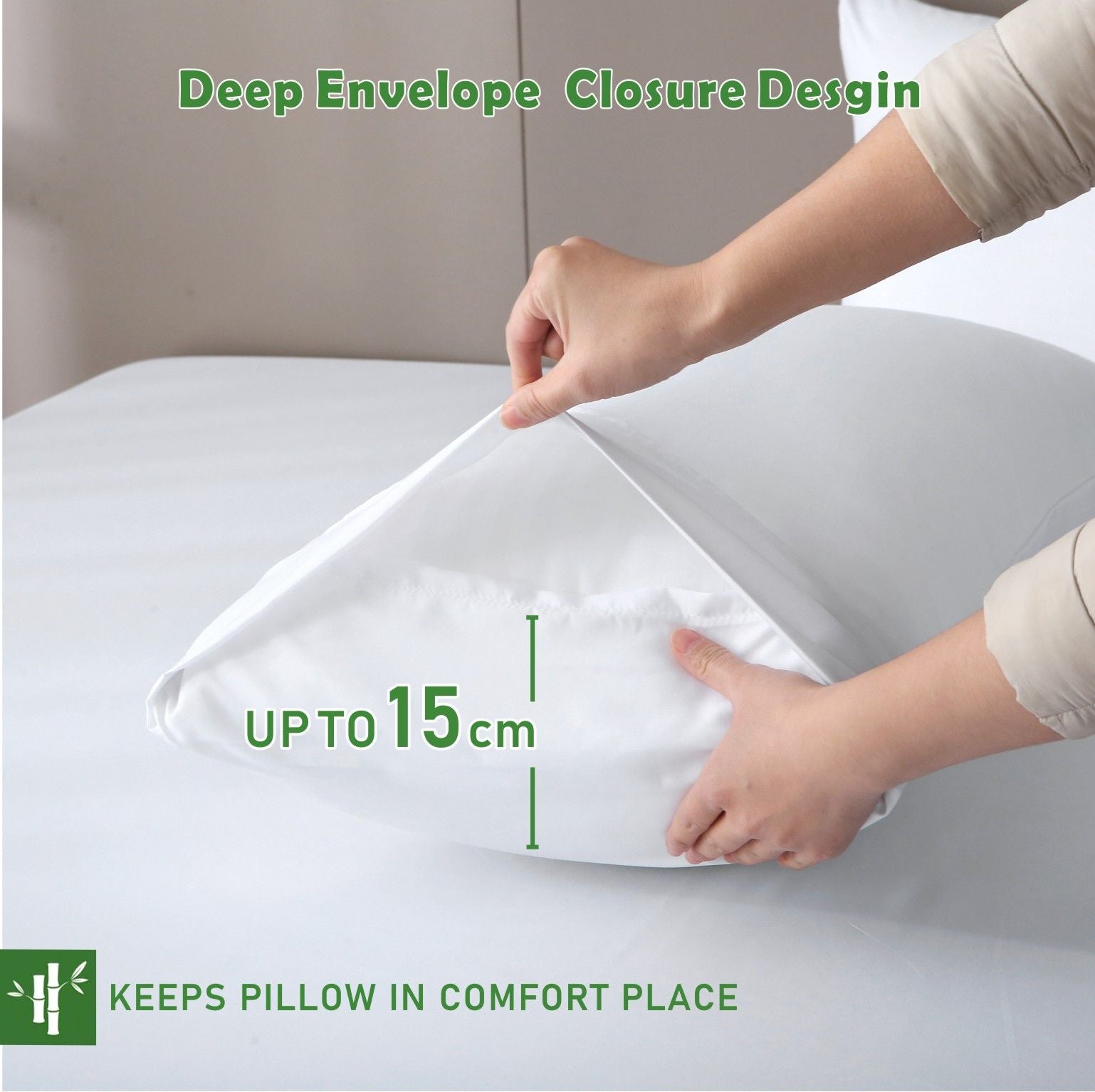 3 Piece Bamboo Blend Cooling Fitted Sheet Set with Pillowcases - White King