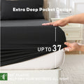 3 Piece Bamboo Blend Cooling Fitted Sheet Set with Pillowcases - Black King