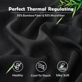 3 Piece Bamboo Blend Cooling Fitted Sheet Set with Pillowcases - Black King