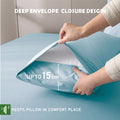 3 Piece Bamboo Blend Cooling Fitted Sheet Set with Pillowcases - Sky Blue King
