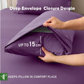 3 Piece Bamboo Blend Cooling Fitted Sheet Set with Pillowcases - Purple King