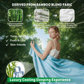 2000TC Bamboo Blend Cooling Sheet Set - 4 Piece, Sky Blue, King