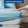 2000TC Bamboo Blend Cooling Sheet Set - 4 Piece, Sky Blue, King