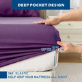 2000TC Bamboo Blend Cooling Sheet Set - 4 Piece, Purple, King