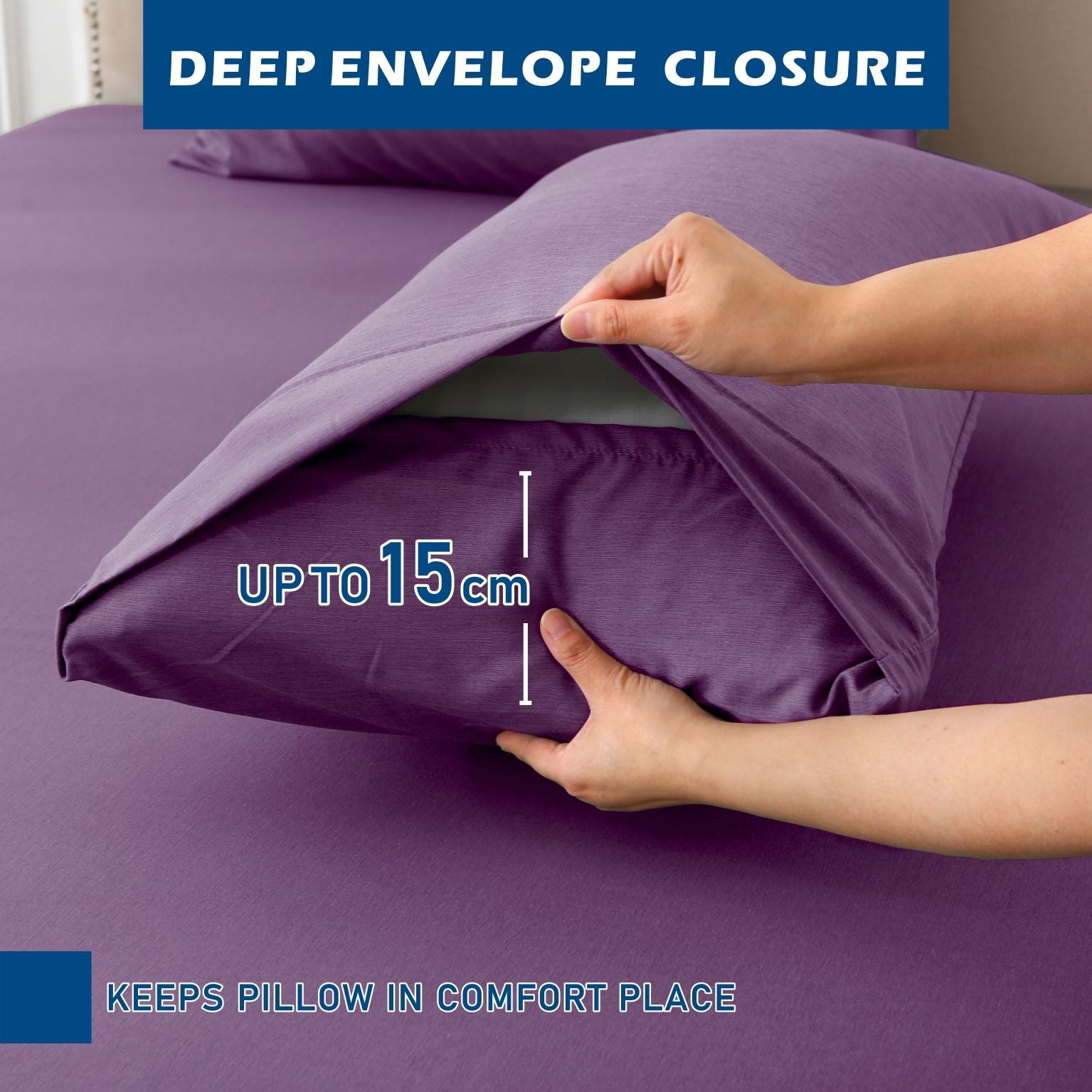 2000TC Bamboo Blend Cooling Sheet Set - 4 Piece, Purple, King