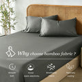 2 Piece Bamboo Blend Cooling Fitted Sheet Set with Pillowcase - Grey King Single