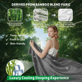 2000TC Bamboo Blend Cooling Sheet Set - 3 Piece, Grey, King Single