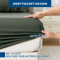 2000TC Bamboo Blend Cooling Sheet Set - 4 Piece, Olive Green, Queen