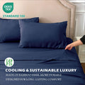 2000TC Bamboo Blend Cooling Sheet Set - 4 Piece, Navy, Queen