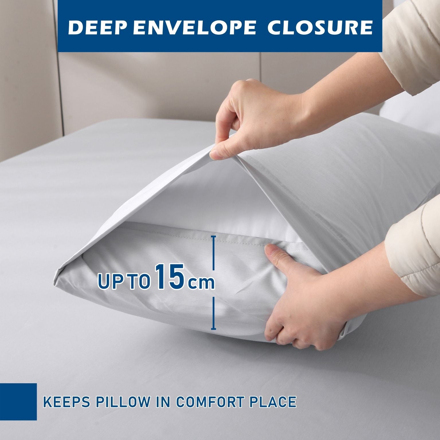 2000TC Bamboo Blend Cooling Sheet Set - 4 Piece, Silver Gray, Queen