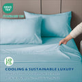 2000TC Bamboo Blend Cooling Sheet Set - 4 Piece, Sky Blue, Super King