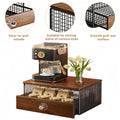 Coffee Machine Stand with Capsule Drawer and Wire Basket