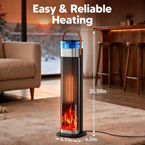 Premium Tower Space Heater with Built In Humidifier Indoor Room Heater