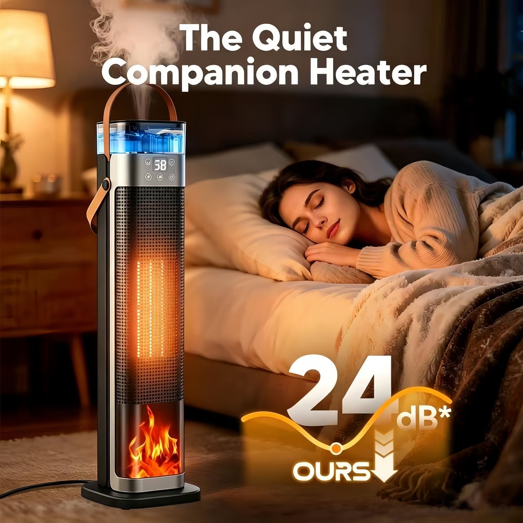Premium Tower Space Heater with Built In Humidifier Indoor Room Heater
