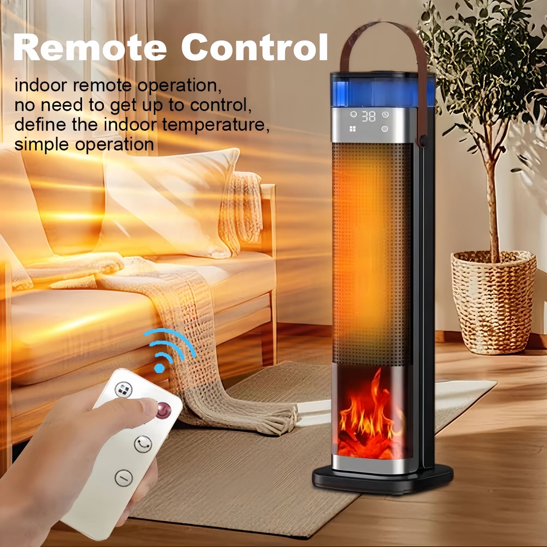 Premium Tower Space Heater with Built In Humidifier Indoor Room Heater