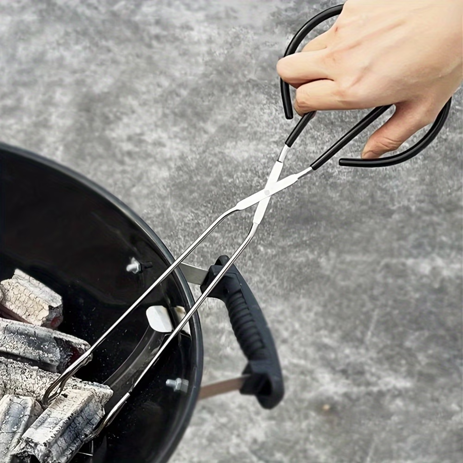 Premium Long Stainless Steel BBQ Charcoal Tongs Heat Resistant Outdoor Grill Tool