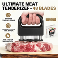 Premium 48 Needle Stainless Steel Meat Tenderizer with Safety Lock
