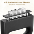 Premium 48 Needle Stainless Steel Meat Tenderizer with Safety Lock