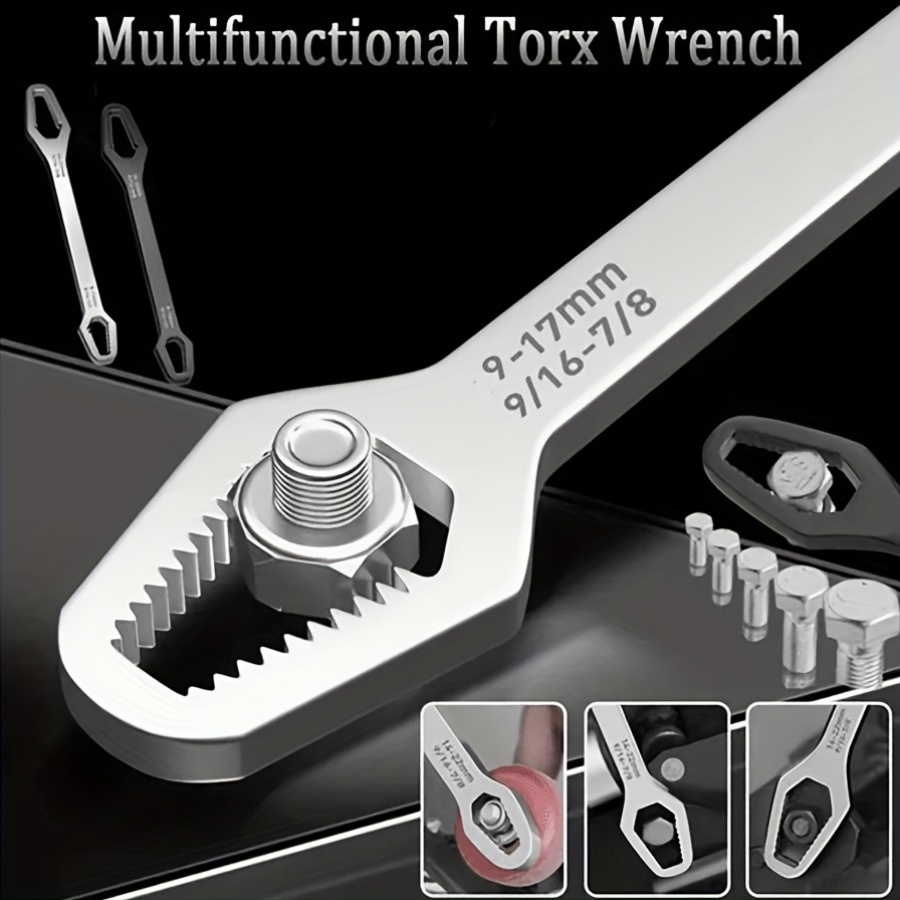 Premium Double-Ended Self-Tightening Box Wrench - Black, 3-17mm