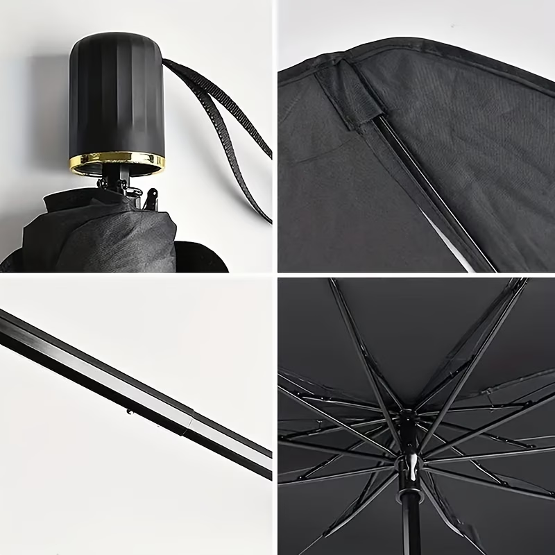 Premium Umbrella-Style Car Windshield Sunshade for Small Cars Foldable Heat Blocker