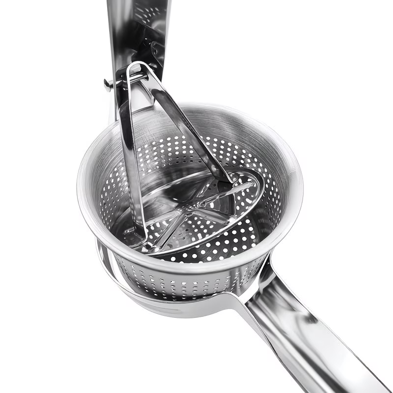 Premium Stainless Steel Potato Ricer and Manual Juicer with Non-Slip Handle