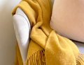 Brighton Throw Blanket - 100% NZ Wool, 140x200 cm, Mustard, Ethically Sourced - SuperSaverAU - view 2