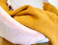 Brighton Throw Blanket - 100% NZ Wool, 140x200 cm, Mustard, Ethically Sourced - SuperSaverAU - view 3