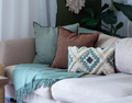 Brighton Throw Blanket - 100% NZ Wool, 140x200 cm, Sage Striped, Ethically Sourced - SuperSaverAU - view 2