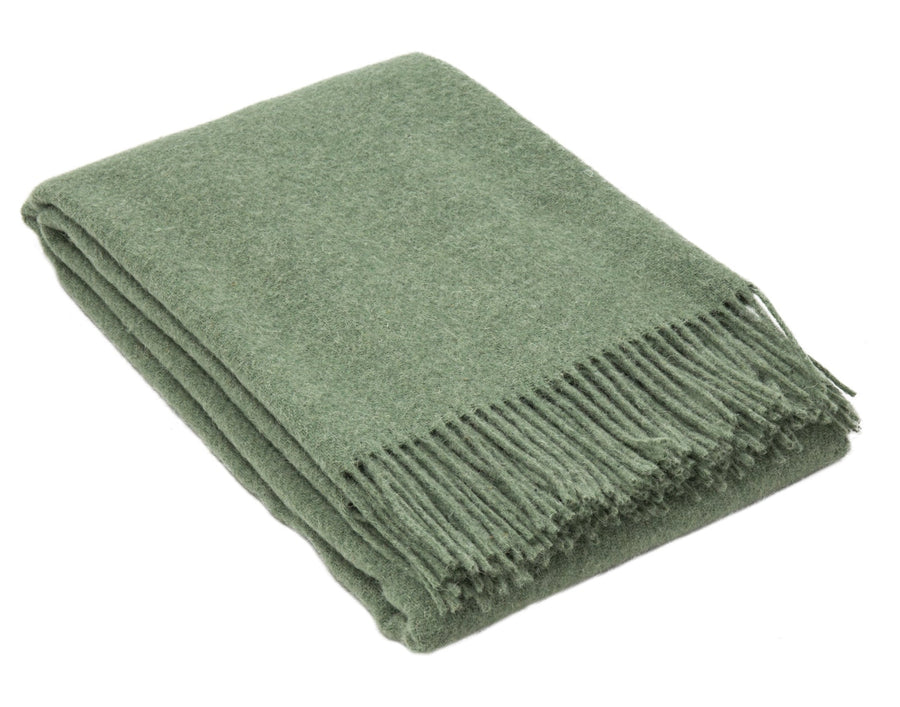 Brighton Throw Blanket - 100% NZ Wool - 140W x 200H cm - Sage - Ethically Sourced - SuperSaverAU - view 1